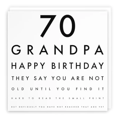 Image of Hunts England Grandpa 70th Funny Birthday Card 70 Happy Fun Letters Collection