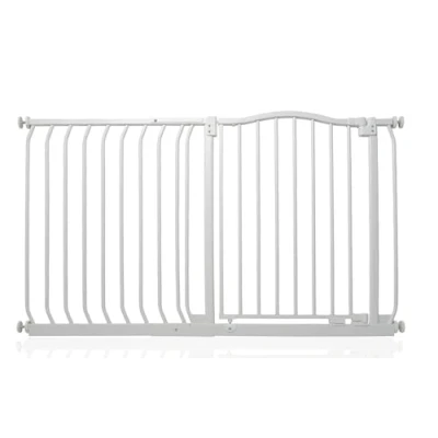 Image of Safetots Curved Top Safety Gate, 125cm 134cm, Matt White, Pressure Fit Stair Baby Gate for Doors Hallways and Spaces, Barrier, Easy Installation
