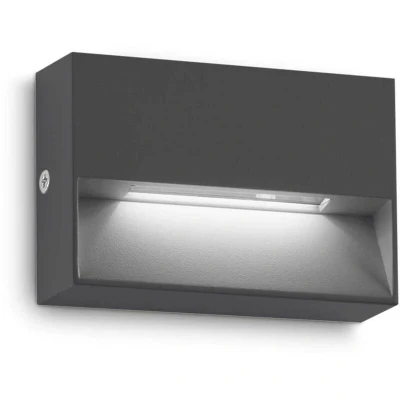 Image of Ideallux Ideal Lux LED outdoor wall light Dedra, anthracite, 10 x 6.5 cm