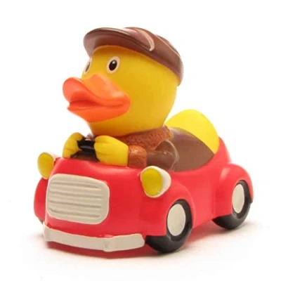 Image of Duckshop Squeaky Duck Bath Keyring, Plastic, Baby, 10 cm, Latex Free, Manual, Unisex (2 Stück/1er Pack)
