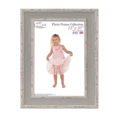 Image of Inov8 Framing British Made Traditional Picture/Photo Frame, Large Washed Blue, 15x10 inch, Dense wood,