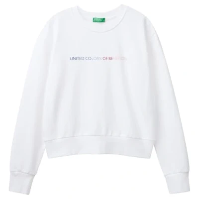 Image of United Colors of Benetton Women&#039;s Maglia G/C M/L 3j68d107z Hooded Sweatshirt, White, XS