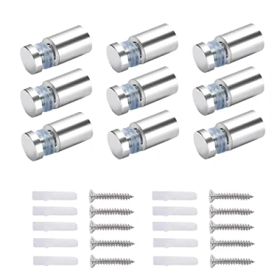 Image of 10 Pieces Qrity Standoffs Mounting Hardware Advertising Glass Acrylic Standoff, Stainless Steel Standoffs, 12X25mm, with Screw Accessories