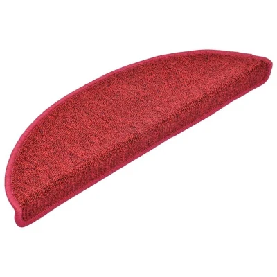 Image of vidaXL Stair Mats 30 pcs Bordeaux Red 56x17x3 cm