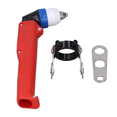 Image of P80 Air Plasma Cutting Torch Head Body, Curved Handle High Frequency Cutter Body with Guide Roller