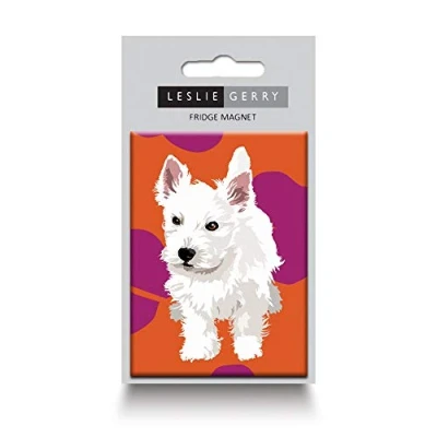 Image of Westie Puppy Fridge Magnet by Leslie Gerry