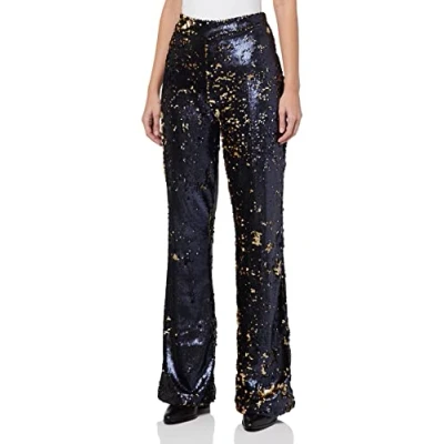 Image of KENDALL &amp; KYLIE Women&#039;s K&amp;K W DAZZLE HIGH RISE FLARE PANTS KKW3712001, Bronze, L