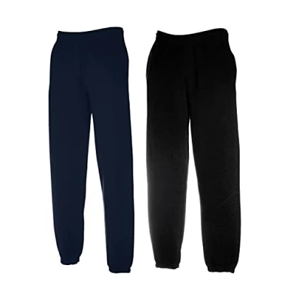 Image of Fruit of The Loom Men&#039;s trousers, 1 x deep navy + black elastic Hl purchase notepad, 3XL