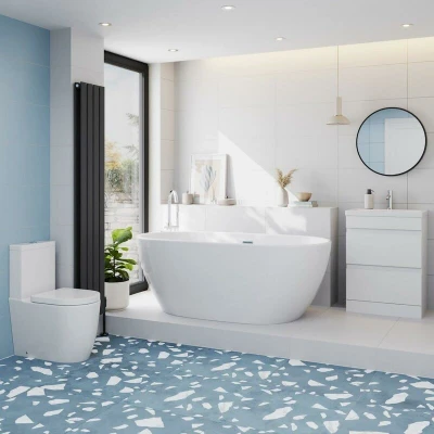 Image of Affine Bordeaux Bathroom Suite with 1500mm Freestanding Bath, Toilet &amp; Vanity Unit