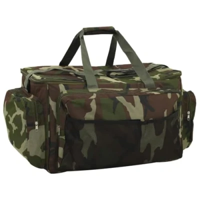 Image of vidaXL Fishing Bag/Sea Tackle Waterproof Green Camouflage Oxford Fabric, 84x35x35 cm