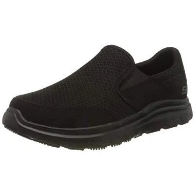 Image of Skechers FLEX Advantage Slipons, Men&#039;s, Size: 9.5, Black Imitation leather/ textile