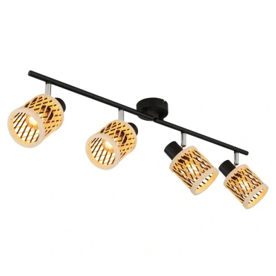 Image of Mali Ceiling Spotlight Bar Matt Black 4x E14