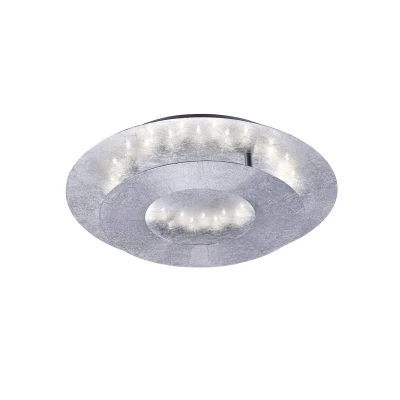 Image of Nevis Decorative Flush Ceiling Light Silver 1x 6W LED 3000K
