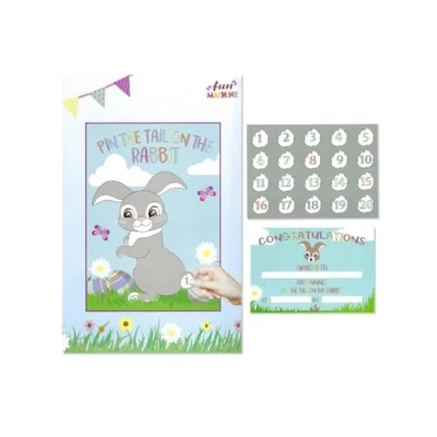 Image of Pin The Tail On Bunny Rabbit Easter Egg Hunt Kids Party Game