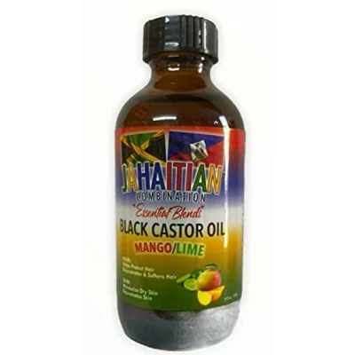 Image of Jahaitian Combination Black Castor Oil For Hair and Skin 4oz (118ml, Mango Lime)