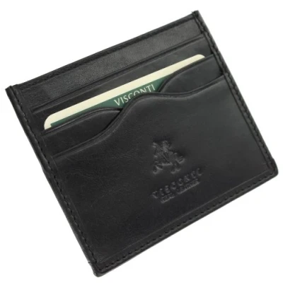 Image of Visconti Monza Collection Slim Leather POMPEII Credit Card Holder MZ1 Black