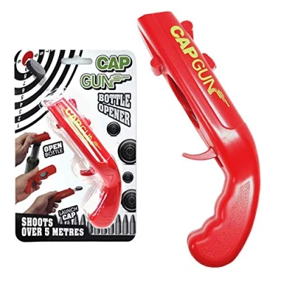 Image of 2PC Bottle Cap Gun Opener, Funny Opener Launcher Shooter Beer Openers Easily Recycle Caps, Red