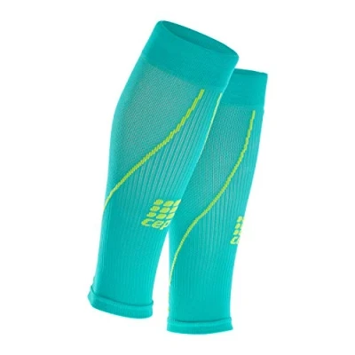 Image of CEP calf SLEEVE 2.0 for men Run compression sleeves in teal/green, size V