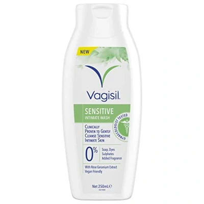 Image of Vagisil Sensitive Intimate Wash For Women, Gently Cleanses Skin, pH Balanced, Soap Free Dye &amp; Fragrance Free, 250ml