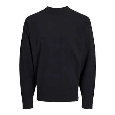 Image of JACK &amp; JONES Men&#039;s Jcocollective Knit Crew Neck Jumper, Black, S