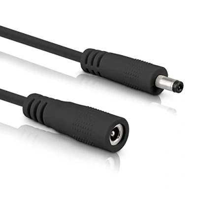 Image of InLine DC Extension Cable, Universal Power Supply Cable for LED Strips, Security Cameras, Printers, Routers, Switches and Much More, Male/Female 3.5 x 1.35 mm, Black, 2 m