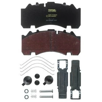 Image of 0509290070, 0509290090, 0509290240, 0536270020, 0980102570 Brake pad set TEXTAR 2930701 prepared for wear indicator with accessories