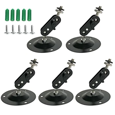 Image of Smavles Wall Ceiling Camera Brackets 5Pcs Security Mount Adjustable Indoor and Outdoor Bracket (Black)