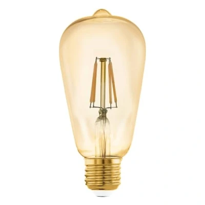 Image of Eglo Connect.z Smart Home E27 LED Filament Light Bulb, ST64, ZigBee, app and Voice Control, dimmable, Warm White, 500 Lumen, 5.5 watt, Vintage Lightbulb Amber
