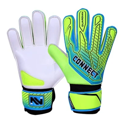Image of CONNECT KIDS, BOYS &amp; GIRLS, JUNIOR, SOCCER GOALKEEPER GLOVES, FOR TRANING CHILDRENS, ROUGH PROFILE GRIP (Yellow, 8)