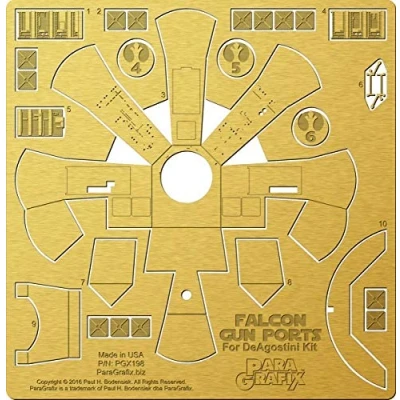 Image of Paragrafix Star Wars Millennium Falcon Gun Port Photoetch Set for the DeAgostini Kit (PGX198)