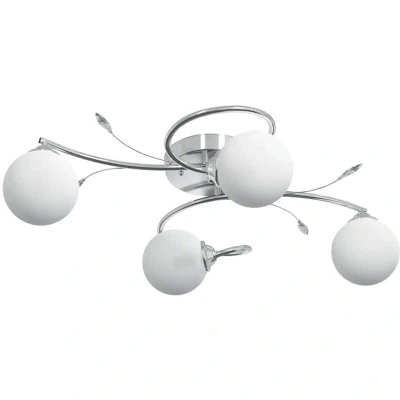Image of vidaXL Ceiling Lamp with Round Glass Shades for 4 G9 LED Lights