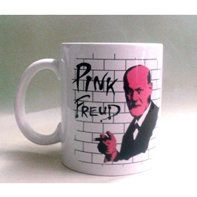 Image of Top Banana Gifts Pink Freud Funny Parody Glossy Ceramic Mug