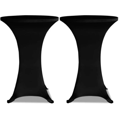 Image of vidaXL Standing Table Cover Ø80cm Black Stretch 2 pcs
