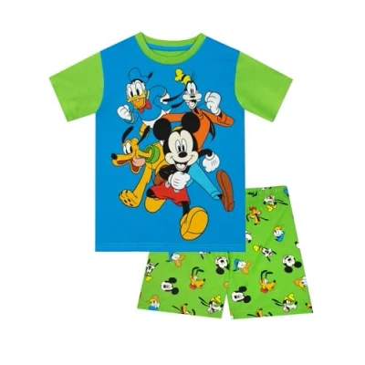 Image of Disney Boys Mickey Mouse Pyjamas Short Donald Duck And Goofy PJs For Blue 4 5 Years
