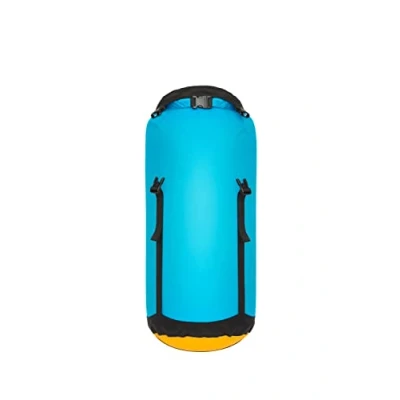 Image of Sea to Summit Evac Compression Dry Bag UL L 20L Space Saving Waterproof Storage Ultra Lightweight Roll Top For Backpacking &amp; Kayaking 24.2 x 47.6cm Atoll Blue 110g