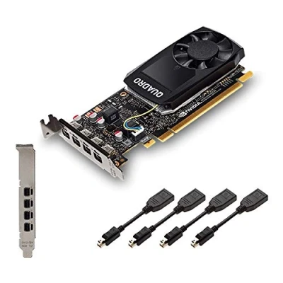 Image of Nvidia Quadro P1000 Professional PCIe Express 4GB GDDR5 4X Mini DisplayPort Low &amp; High Profile Graphics Card Black Includes 8 Display Cables New Regular OEM Boxed