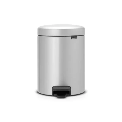 Image of Brabantia 112904 Pedal Bin Newicon with plastic inner Bucket, Metallic Grey 5 L