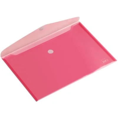 Image of HF2 Wallet Folder (Pack of 10) A5 Size Envelope Document with Hook &amp; Loop Closure Clear Red for Home, Offices, School Businesses Landscape Organizer Holder