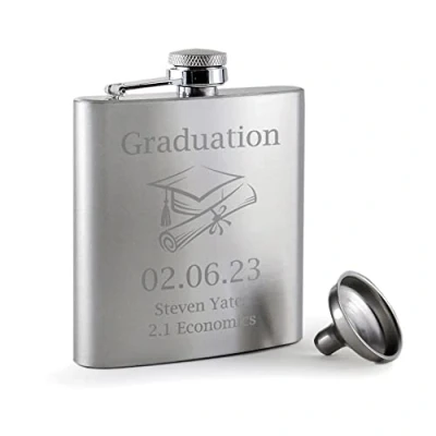 Image of The Gift Experience Personalised Graduation Hip Flask, Present, Keepsake