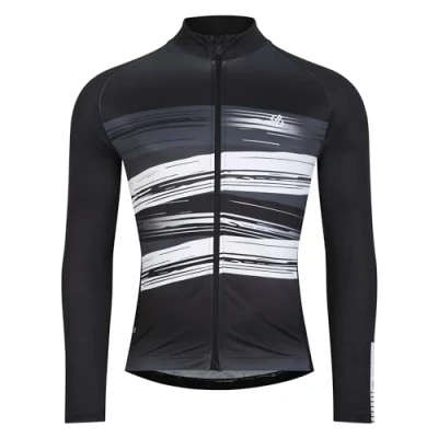 Image of Dare 2b Men&#039;s Lightweight Aep Revolving Long Sleeved Jersey Black Tread Print, Size: Xxxl