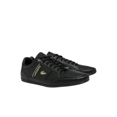 Image of Lacoste Men&#039;s Chaymon Sneaker, Black/Black/Gold Leather, 7.5 UK