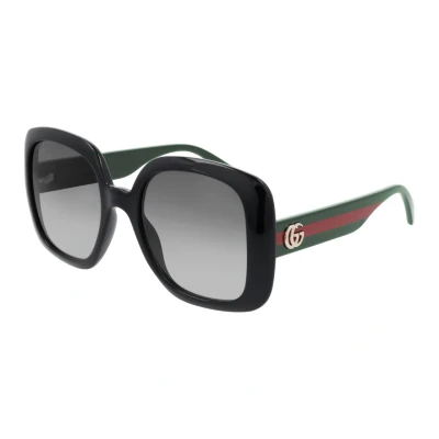 Image of Gucci Sunglasses, Women&#039;s, Size: 55, Black/green/grey
