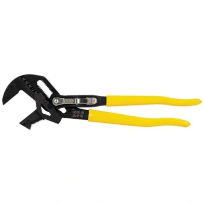 Image of Klein Tools D53010 Plier Wrench, High Leverage Multi Use Pump with Adjustable and Reversible Double Sided Jaw, Smooth Knurled Teeth, 10 Inch