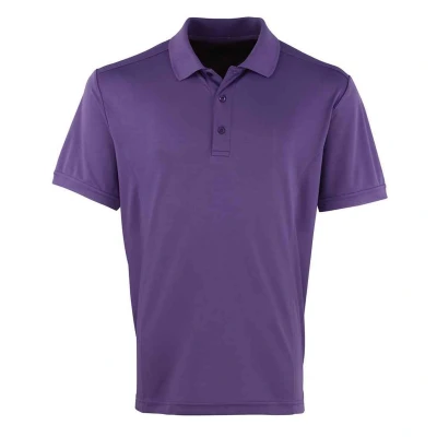 Image of Premier Mens Coolchecker Pique Polo Shirt (Purple) Size Medium