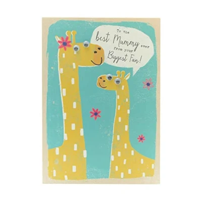 Image of UK Greetings Mother&#039;s Day Card With Envelope Cute Giraffes Design