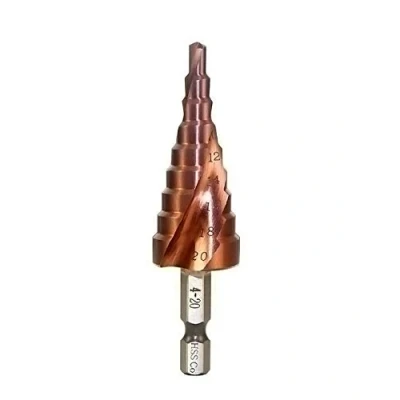 Image of Mengshen Step Drill Bit 4 20mm M35 HSS Co Spiral Groove Hex Shank, Multi functional Drilling Tool Cobalt Counterbore Hole Cutter for Wood Stainless Steel Cutting