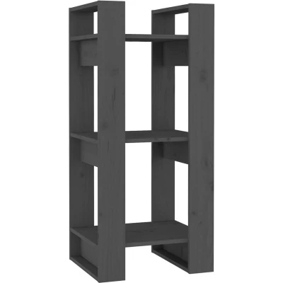 Image of vidaXL Book Cabinet/Room Divider Grey 41x35x91 cm Solid Wood Pine