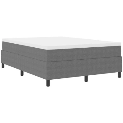 Image of vidaXL Box Spring Bed with Mattress in Light Grey, 140x200 cm, Corduroy Fabric
