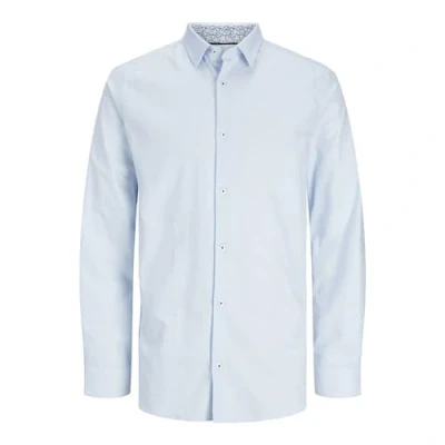 Image of JACK &amp; JONES Men&#039;s Jprblanordic Detail Shirt L/S Long Sleeve, Cashmere Blue/Fit:Comfort Fit, S