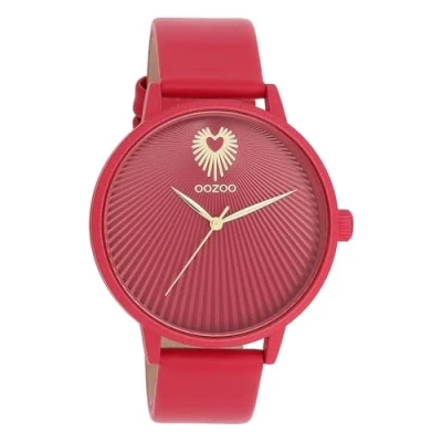 Image of Oozoo Women&#039;s Watch with Leather Strap 42 mm Colours of Unicolour, Pink Sunray, Strap.
